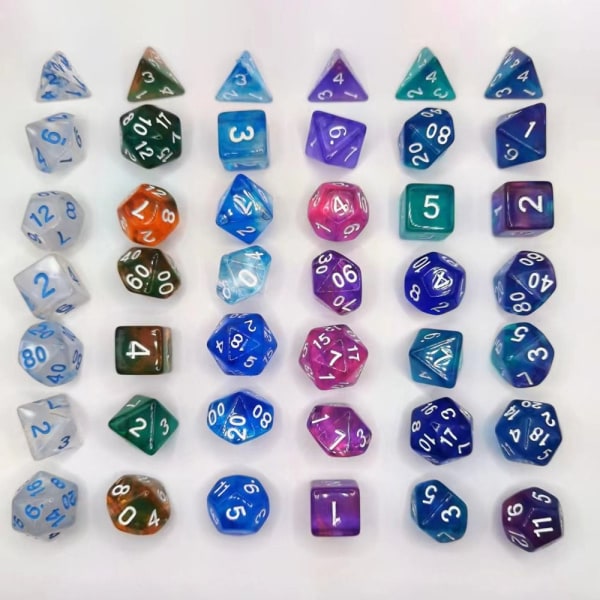 7 kpl / set DND Dice Polyhedral Dice STYLE 7 STYLE 7 Style 7