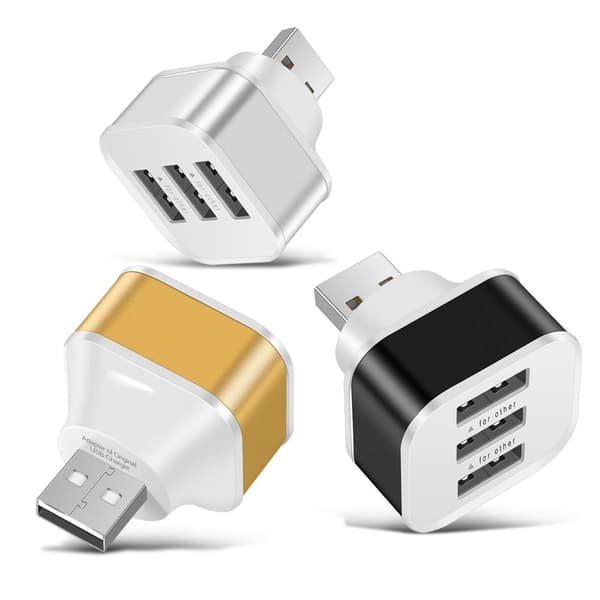 USB 2.0 Hub Mobiltelefon Oplader SØLV silver