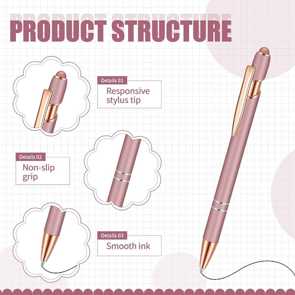 Kulspetspenna Medium Point Smooth Pen Gummerade pennor