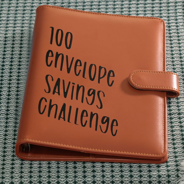 100 kirjekuoren haaste Binder Kirjekuoret Säästöhaasteet brown