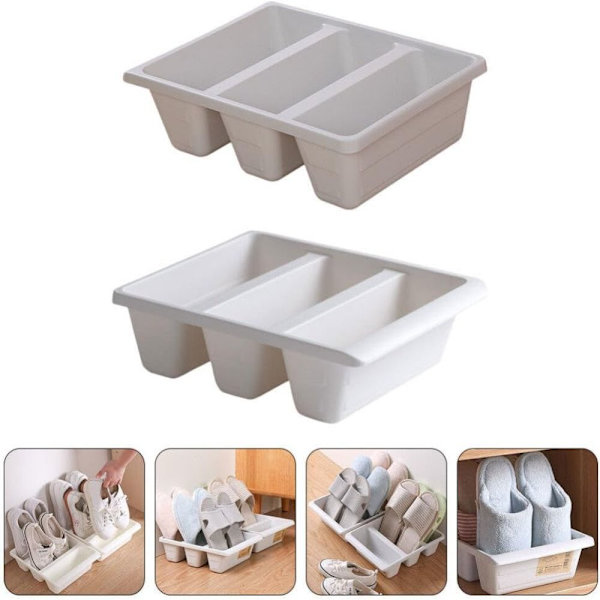 Lodret opbevaringsskoholder Plastskoholder HVID white