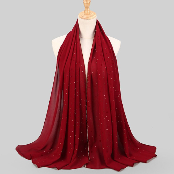 Päähuivi Satin Bandana WINE RED wine red