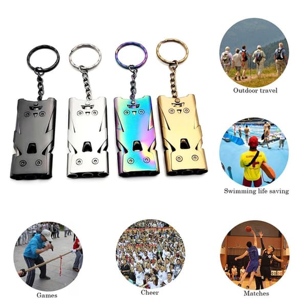 Double Pipe Whistle High Decibel MUSTA black