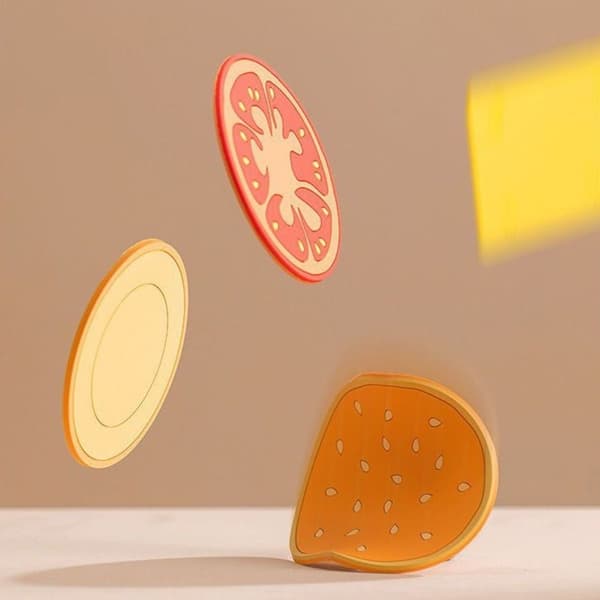 8 stk/sett Burger Shape Coaster Cup Pad Isolasjonsmatte