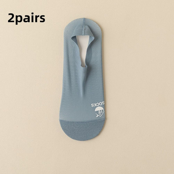 2 par Ice Silk Sock Invisible Socks BLÅ blue