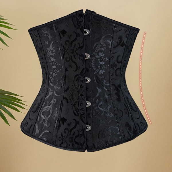 Underbust Corset Corselete Lingeri SORT 3XL black 3XL