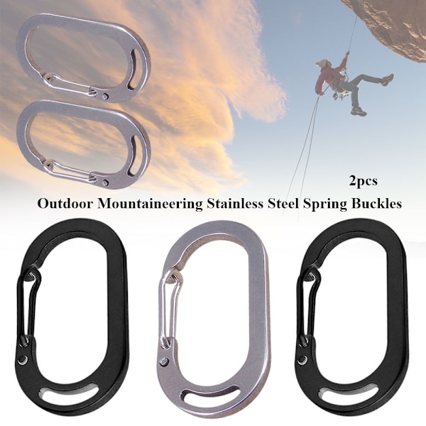 2 stk Fjederspænder U-formet Ring SORT Black