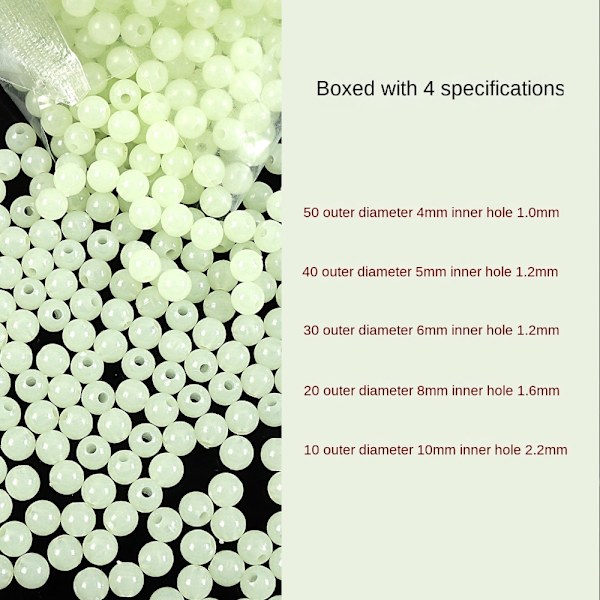170 stk/sæt Fiskebløde flyderperler hårdt gummi 8MM-120STK 8mm-120pcs