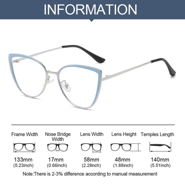 Anti-Blue Light Glasses Ylisuuret silmälasit SILVER Silver