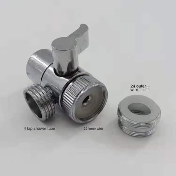 Kranadapter Kranventil Omkopplare Kranbrytare Silver