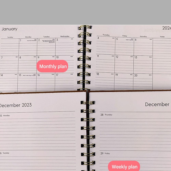 2024 Agenda Book Diary Weekly Planner VAALEENSININEN Light Blue