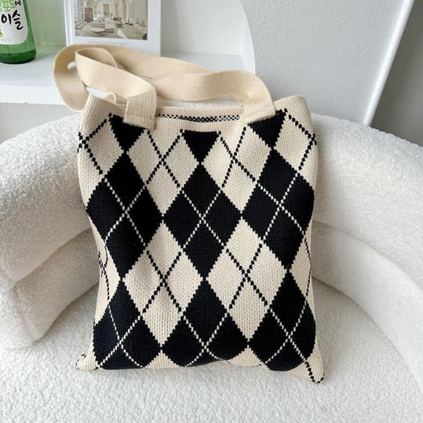Håndvævet Taske Knot Håndledstaske SORT black