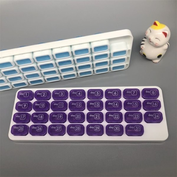 31 Grid Pills Box Pill Organizer LILA purple