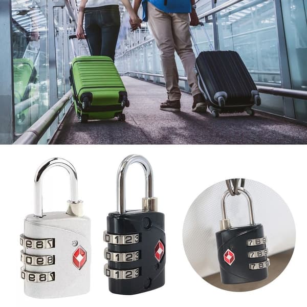 TSA Customs Code Lock Bagage Lösenordslås SVART Black