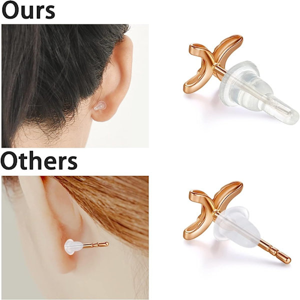 100st Örhänge Backs Back Örhängen Stoppars Clear Earring Backs