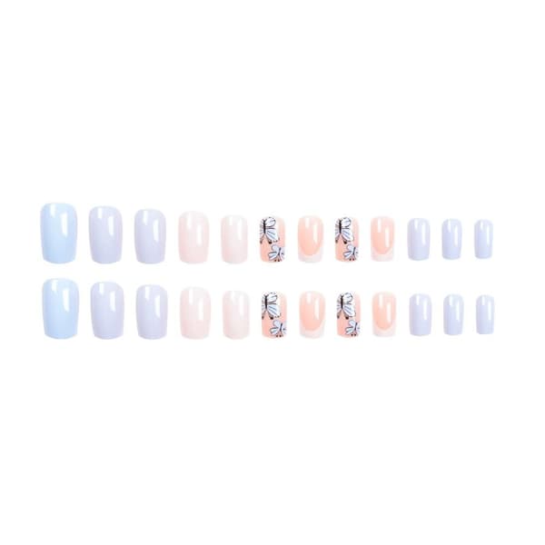 24stk False Nails Short Square French