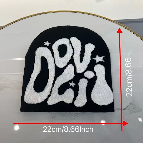 Strikkehue Hue Beanie Bonnet SORT&HVID black&white
