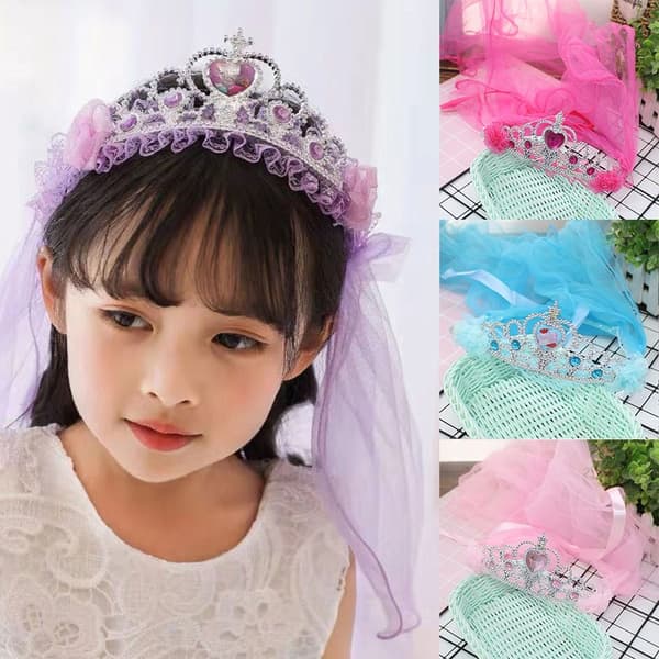 Glødende Rhinestone Hodeplagg Crystal Pearl Hodeplagg LILLA Purple