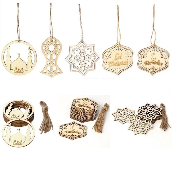 20 stk Ramadan Eid Mubarak Træpynt E-20PCS E-20PCS