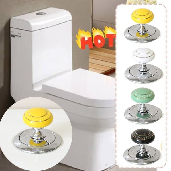 Rundformet toilettankknap Toiletskylleknap SORT black