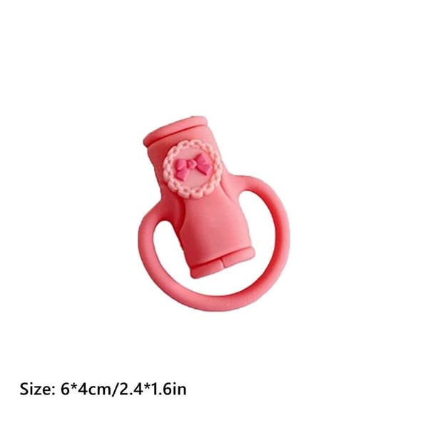 Datakabelskydd Silikon Datakabelupprullare ROSA Pink
