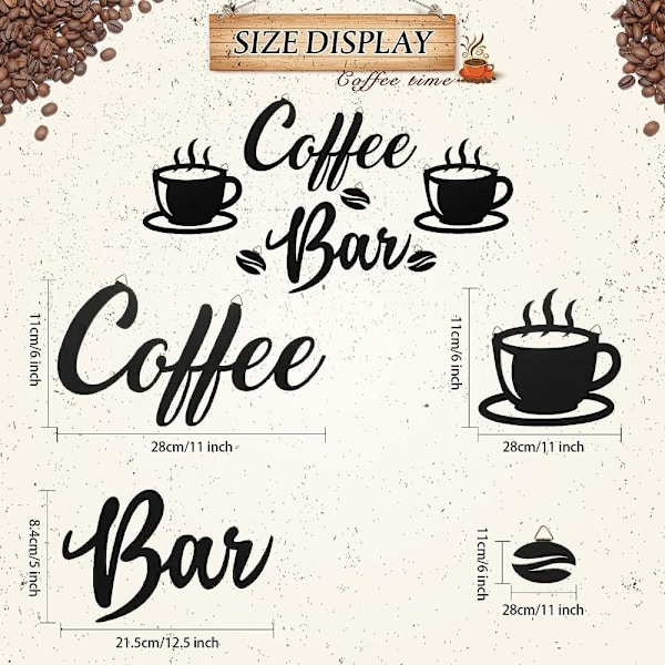 7kpl Coffee Bar kyltti Riippuva seinä Decor Kyltit Kahvimuki