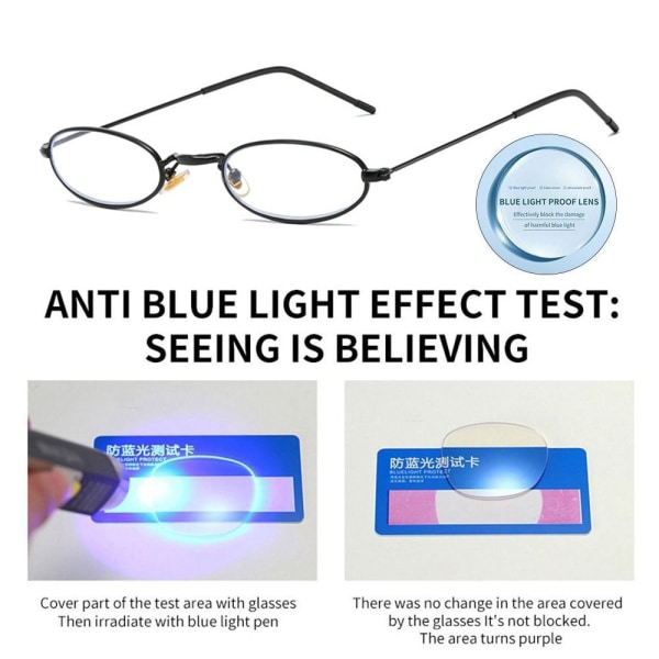 Anti-blått lys lesebriller Firkantede briller GULL STYRKE Gold Strength 250