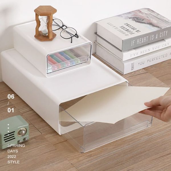 Opbevaringsboks Desktop Organizer WHITE L White L