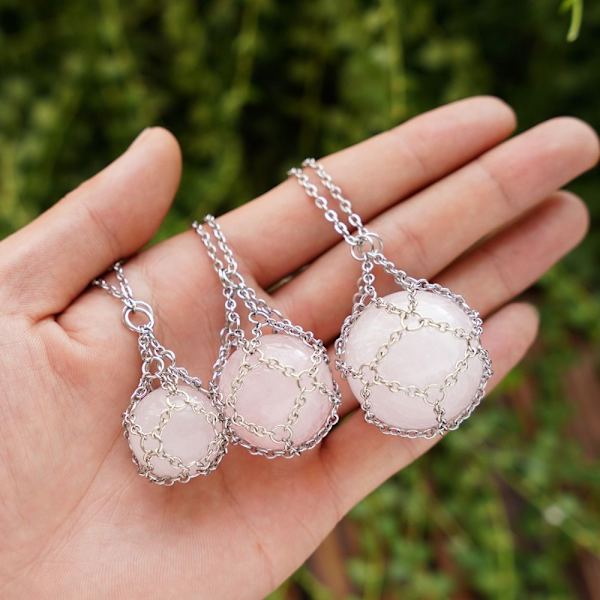 Crystal Holder Cage Necklace Crystal Net Metal Necklace GOLD S Gold S
