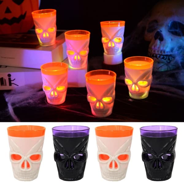 Skeleton Wine Cup Cocktail Cup VALKOINEN&ORANSI white&orange