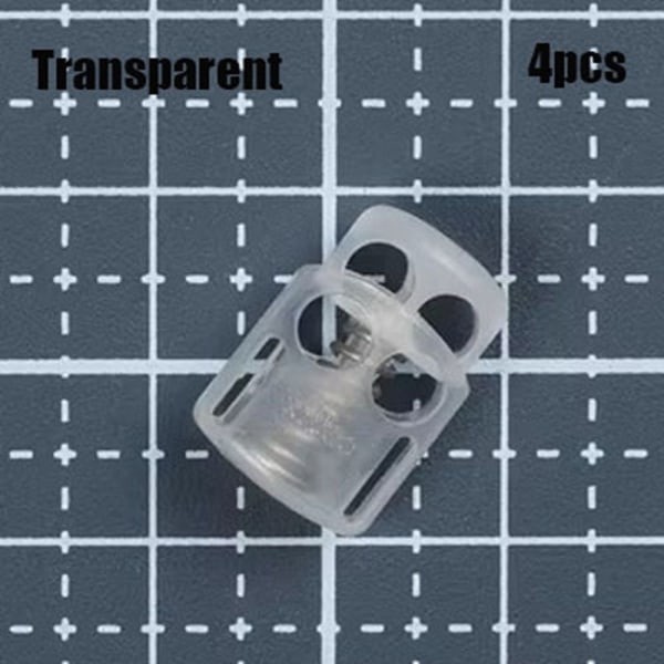 4 kpl Tactical Cord Lock Viputulppa läpinäkyvä Transparent