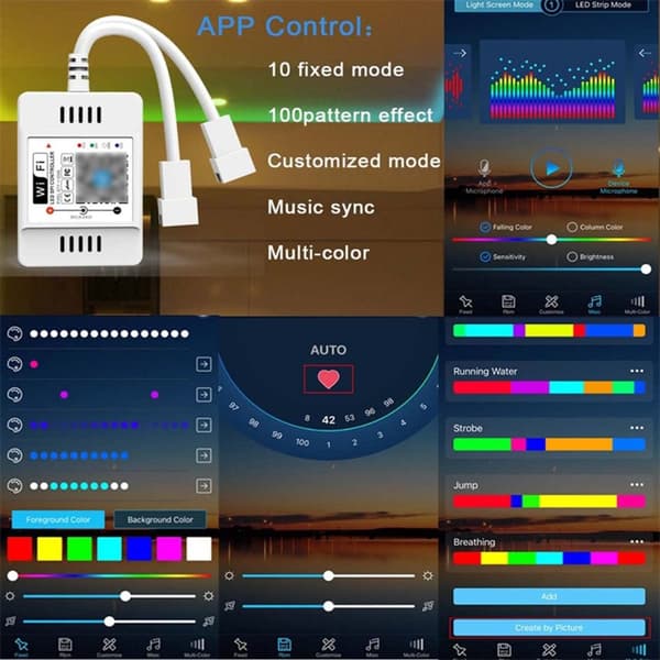 LED WiFi Controller RGB Dimmer APP/fjärrkontroll
