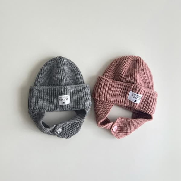 Strikhuer til børn Beanie Ear Cup GRÅ grey