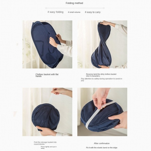 Husholdningsvaskekurv Sammenfoldelig vasketøjskurv NAVY BLUE2 NAVY navy blue2