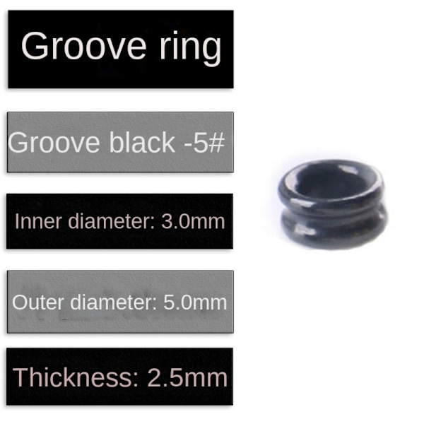 Fiskestang Wire Ring Fiskeline Guide 5SORT-50STK 5Black-50pcs