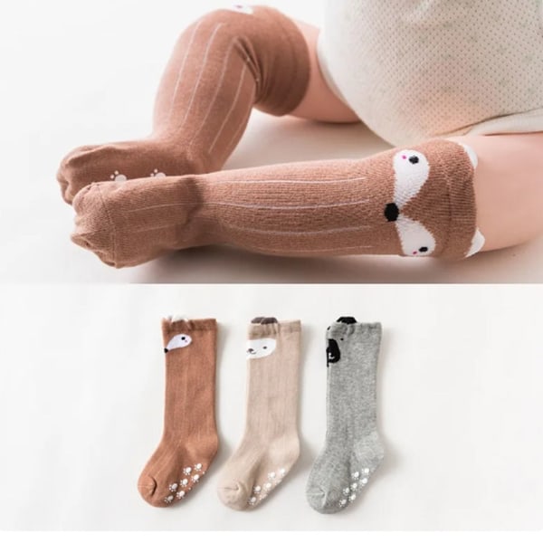 1 Par Fox Baby Sock Toddler långa strumpor VIT White