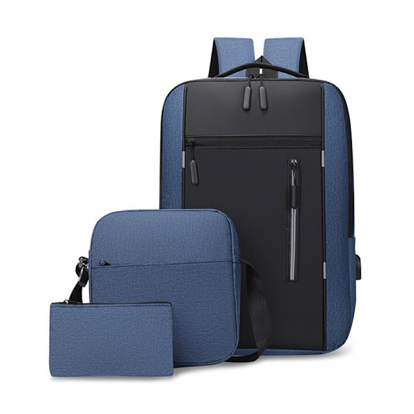 Reise Laptop Ryggsekksett Business Smart ryggsekk MØRKEBLÅ dark blue