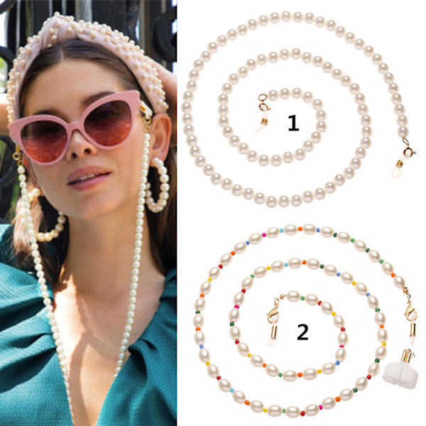 Fashion Pearl Chain Halsband Läsglasögon Halsband 1
