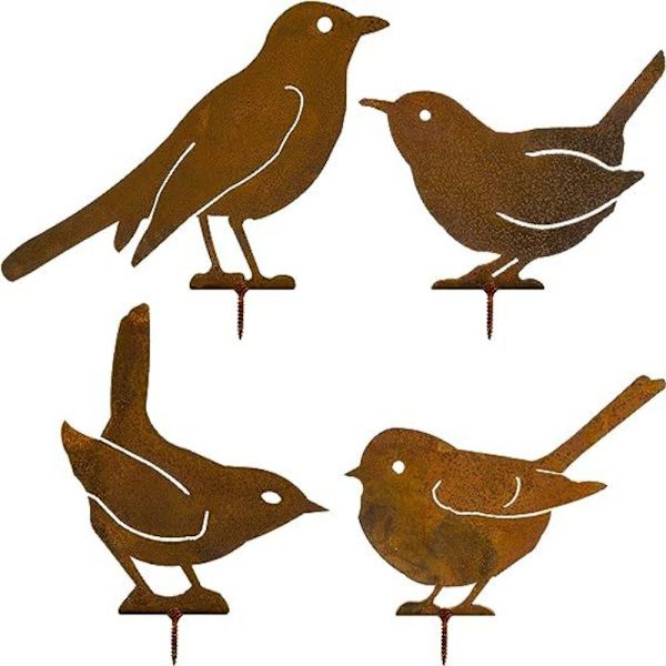 Rusty Metal Birds Bird Figurine C C C