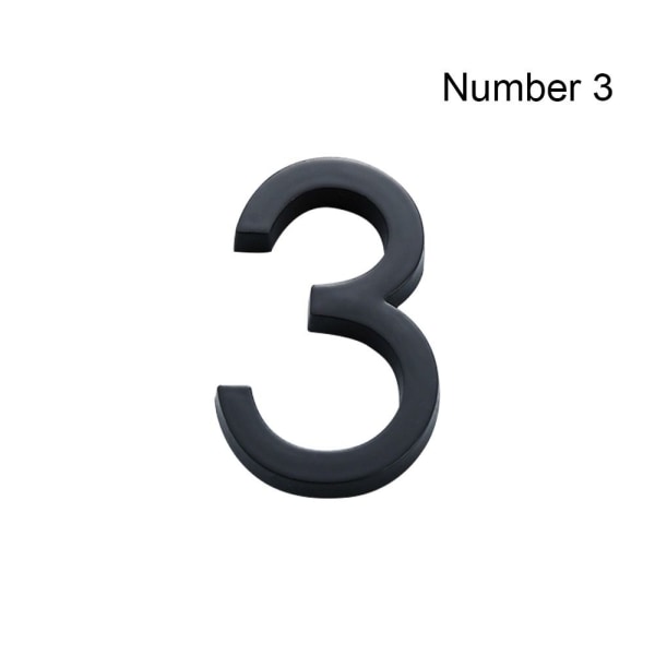 4 tommer/10 cm døretiket Nummermærke NUMMER 3 NUMMER 3 Number 3