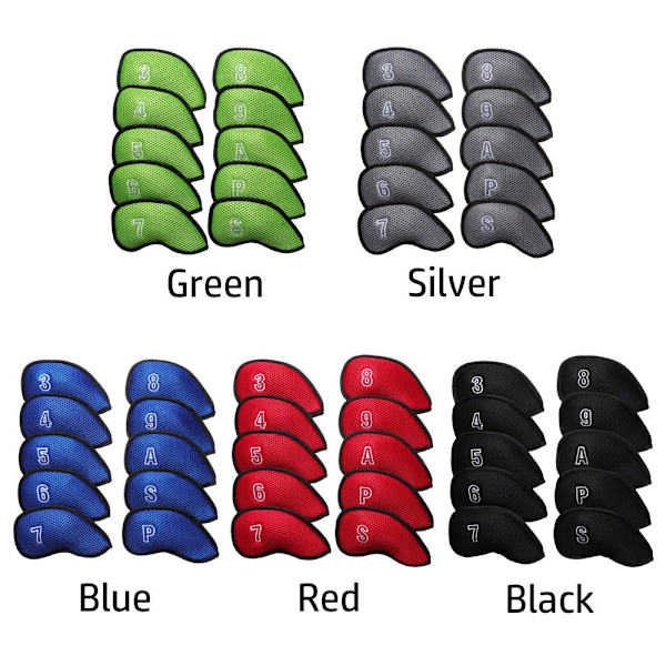 10ST Golf Iron Head Cover Club Headcover BLÅ Blue