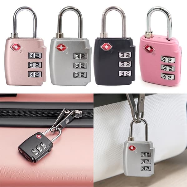 TSA Customs Code Lock Bagage Lösenordslås SVART Black