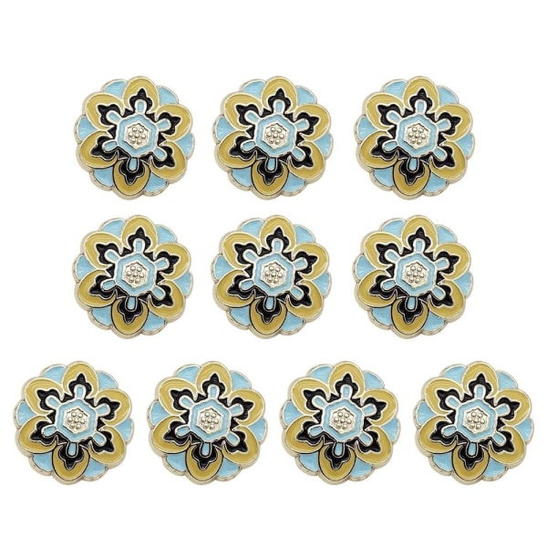 10 stk Metallblomstknapper Rhinestone-knapp D D D