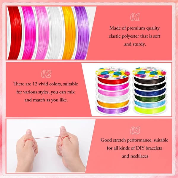 Elastisk snor for armbånd, tau, elastisk snor