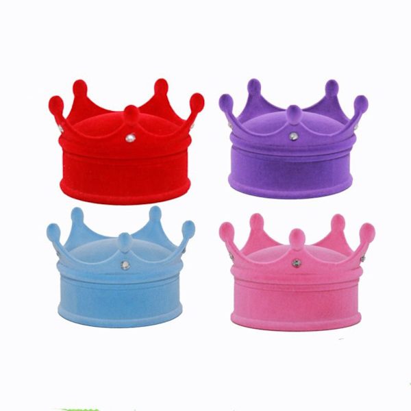 Crown Ring Smykkeskrin Smykke Organizer Opbevaring RØD Red