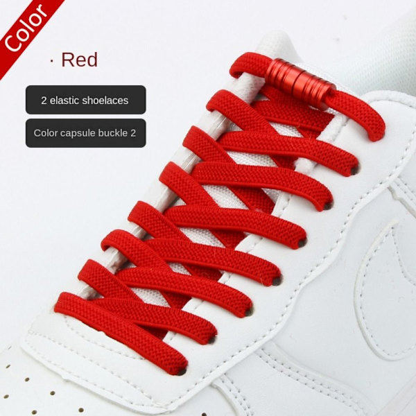 No Tie Skolisser Metall Lock Lisser RØD red