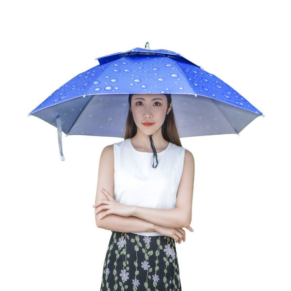 77cm Fiskeparaply Paraply Cap Hodehatt