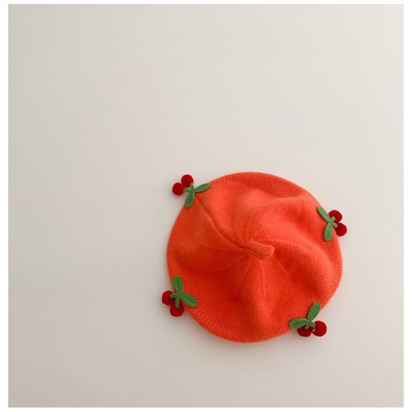 Ensfargede Beret-hatter Kirsebær-baskerhatter ORANSJE orange