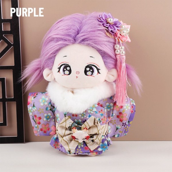 20cm Nukkevaatteet Kimono Yukata PURPURA Purple