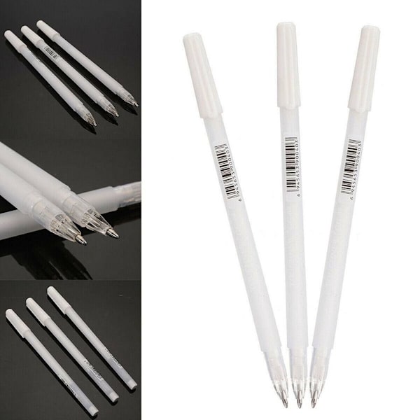 5 STK 0,8 mm Hvid Pen Sketch Fine Liner Pen Superior High Light Silver